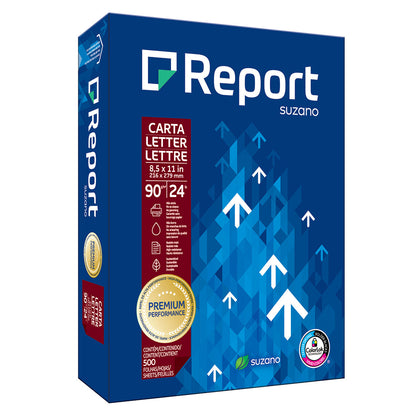 Report Premium Multipurpose Paper – Letter (8.5" × 11") – 24lb/90GSM – 98 Bright – 10 Reams (5,000 Sheets)