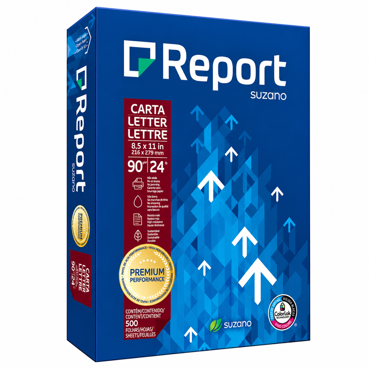 Report Premium Multipurpose Paper – Letter (8.5" × 11") – 24lb/90GSM – 98 Bright – 10 Reams (5,000 Sheets)