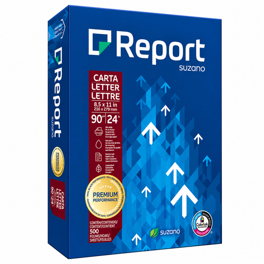 Report Premium Multipurpose Paper – Letter (8.5" × 11") – 24lb/90GSM – 98 Bright – 10 Reams (5,000 Sheets)