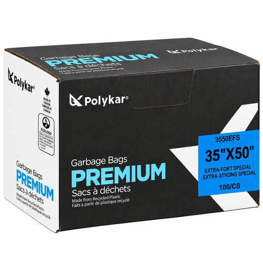Garbage Bags, Black, Contractor/Industrial, 2mil, 35in x 50in, 100 Count