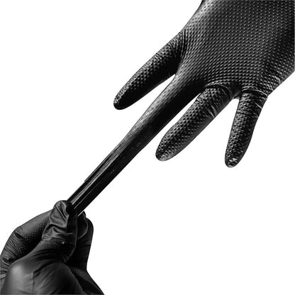 Industrial Nitrile Gloves (Black, 8mm, Powder-Free), 100 Count