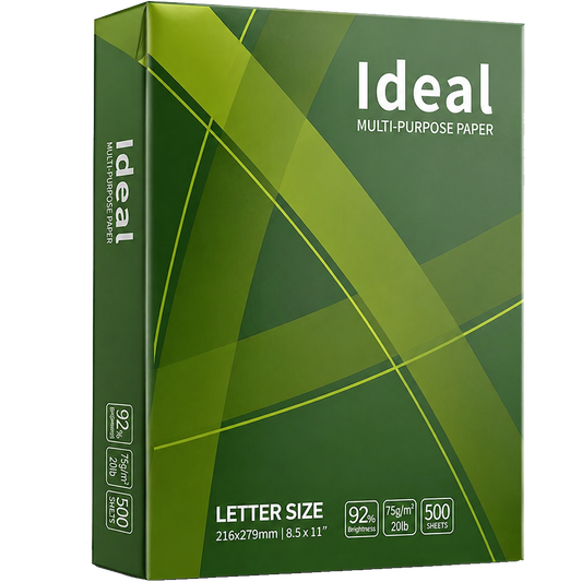 Ideal Copy/Print Paper – Letter Size – 8.5" × 11" – 20lb – 92 Bright – 5000 Sheets