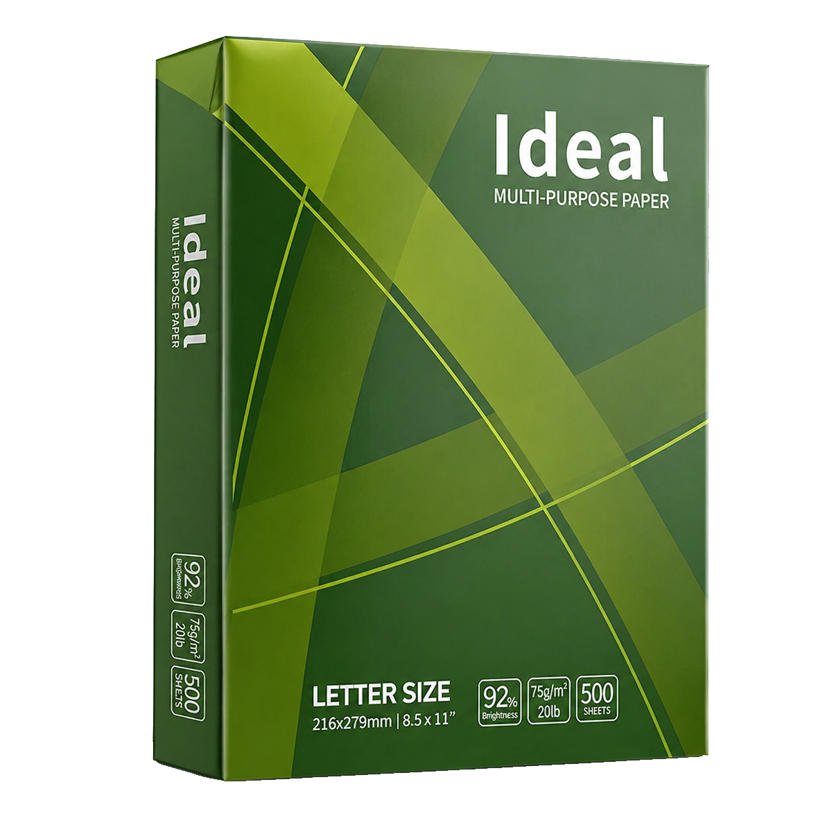 Ideal Copy Paper – Letter (8.5" × 11") – 20lb – 92 Bright – 10 Reams (5,000 Sheets)