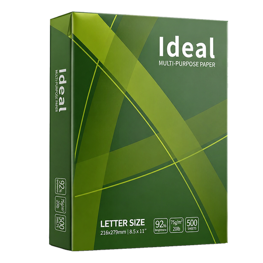 Ideal Copy Paper – Letter (8.5" × 11") – 20lb – 92 Bright – 10 Reams (5,000 Sheets)