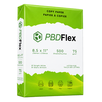 PBD Flex Economy Copy Paper – Letter (8.5" × 11") – 20lb – 10 Reams (5,000 Sheets)