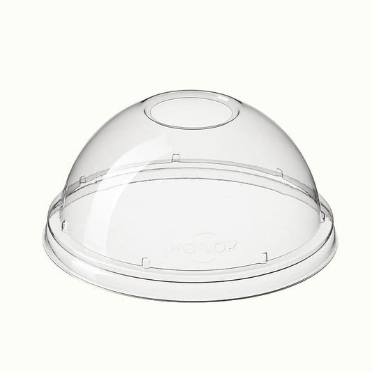 Lid - Plastic Cup Dome Clear PET (With Hole, 92mm), 1000 Count