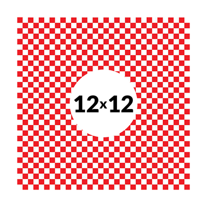 Basket Liners Red Checkered (12in x 12in), 1000 Count