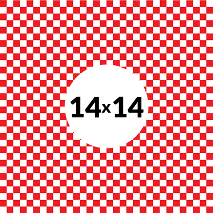 Premium Basket Liners Red Checkered (14in x 14in), 1000 Count