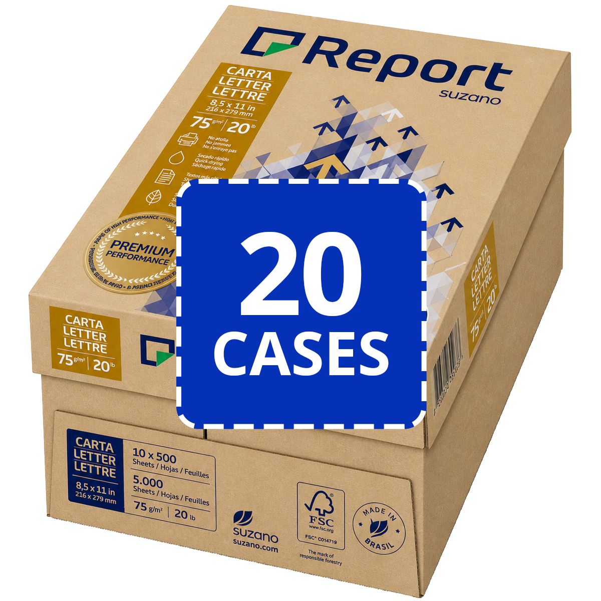 Report Premium Letter Size Multi-Purpose Paper - Volume Buy (20 Cases)