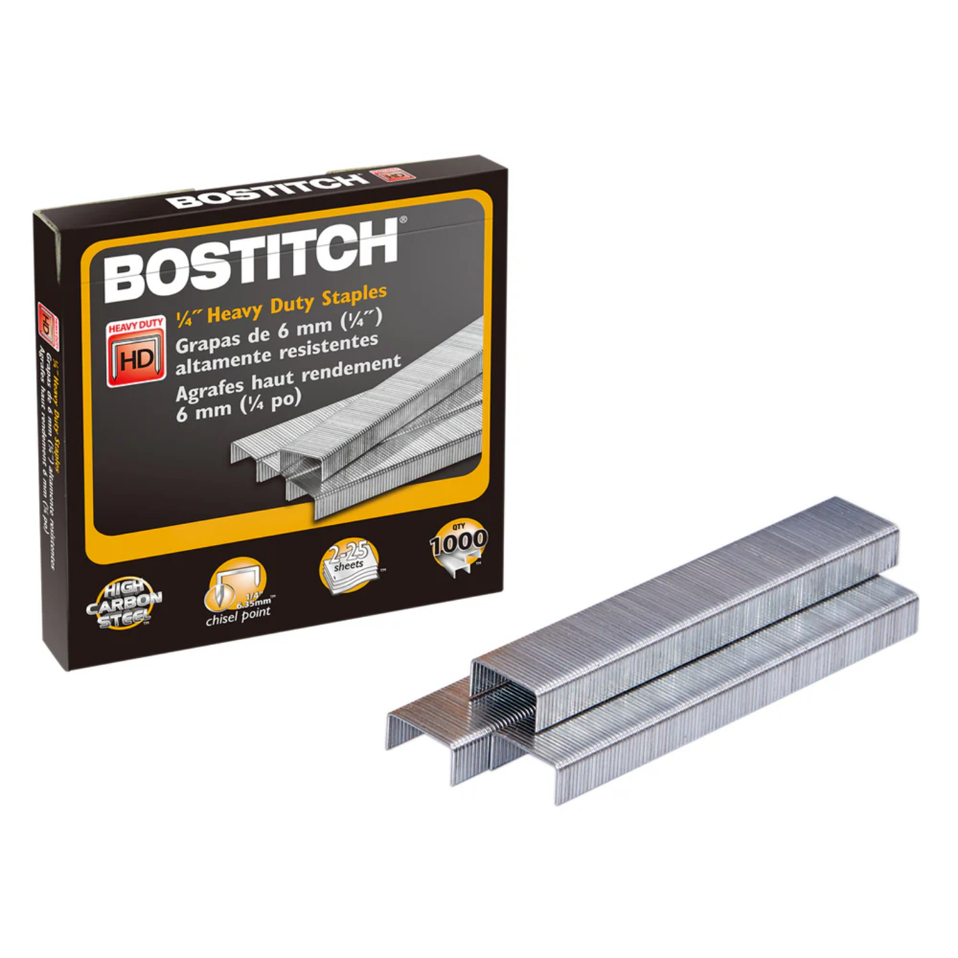 Stanley Bostitch Heavy-Duty Staples (1/4"), 1000 Box