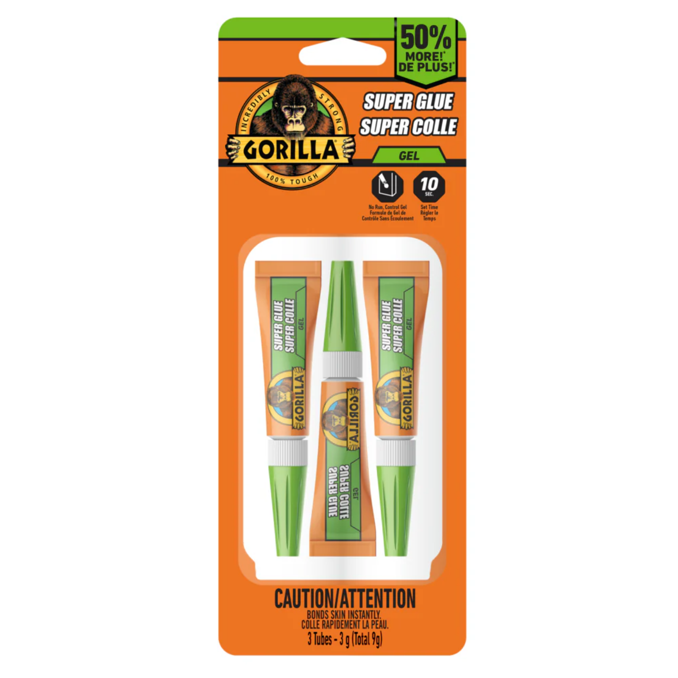 Gorilla Super Glue Gel, 3g, 3 Count