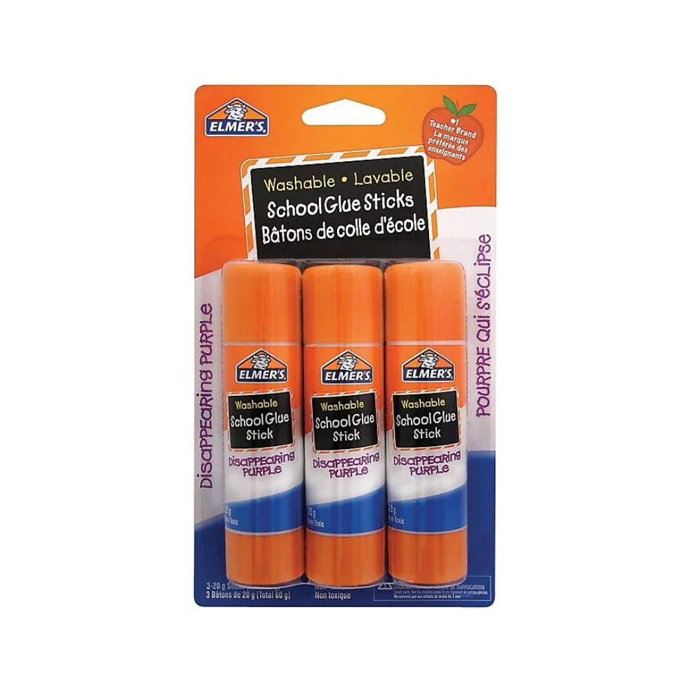 Elmer's Washable School Glue Sticks, 20g, 3 Count
