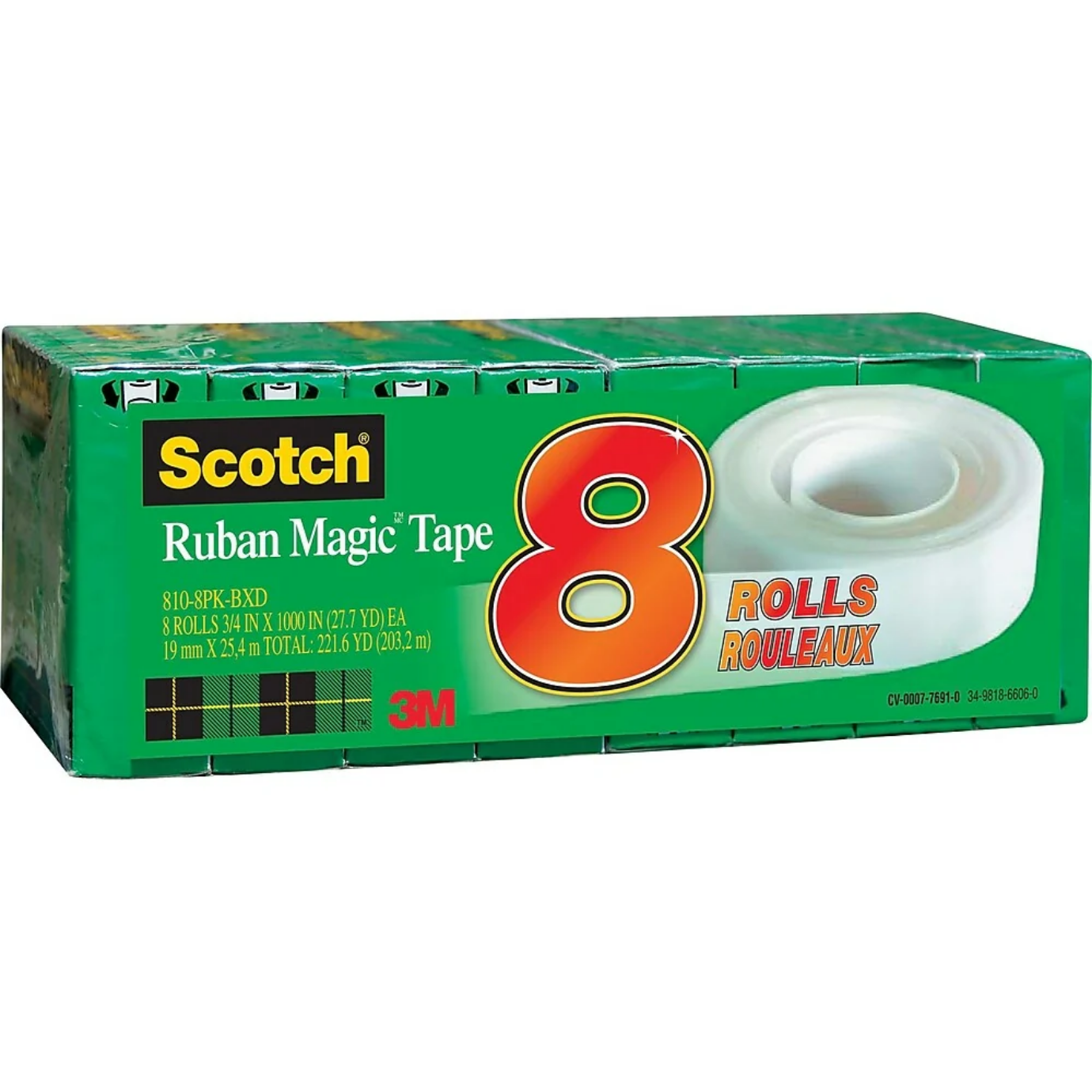 Scotch Magic Tape Rolls (19mm x 25m), 8 Count