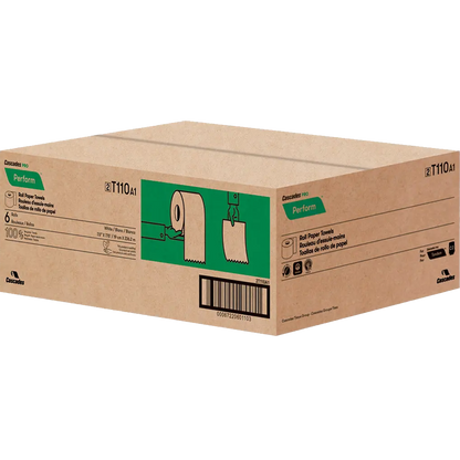 Cascades T110 Perform Roll Paper Towel (1-Ply, White, 775ft), 6 Rolls