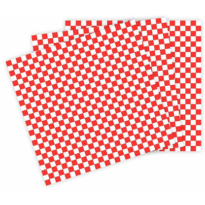 Premium Basket Liners Red Checkered (14in x 14in), 1000 Count