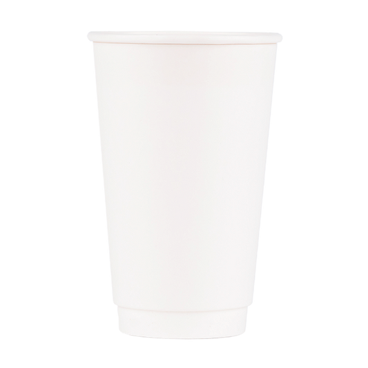 Insulated Paper Cup (16oz, Double-Wall, White) 500 Count