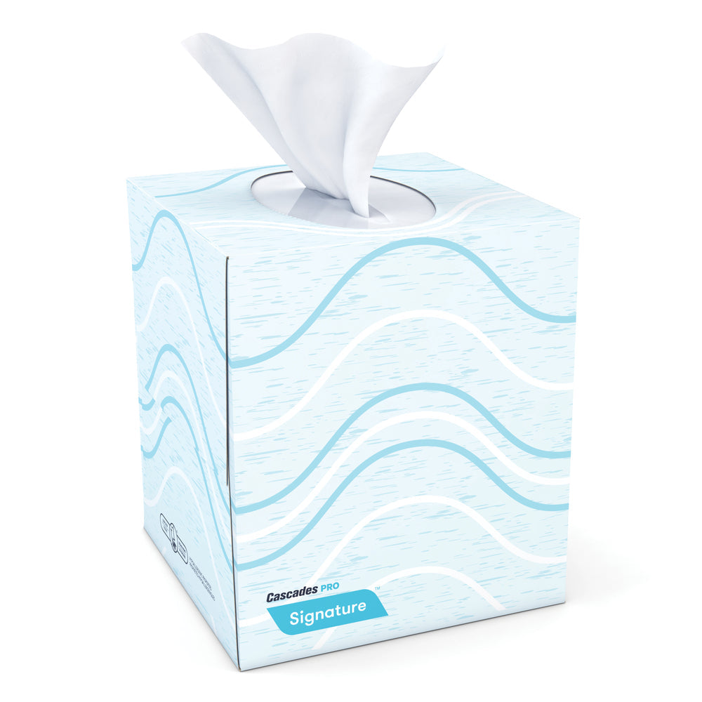 Cascades F710 Signature Facial Tissue Cube Box (2-Ply, 90 Sheets), 36 Boxes