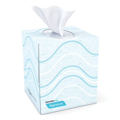 Cascades F710 Signature Facial Tissue Cube Box (2-Ply, 90 Sheets), 36 Boxes