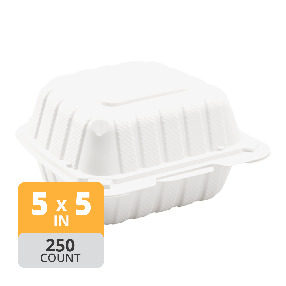 Aybak-51 Hinged PP Take-Out (5 x 5 x 3in), 250 Count