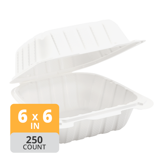 Aybak-61 Hinged PP Take-Out (6 x 6 x 3in), 250 Count