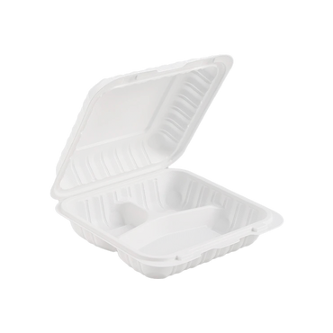 Aybak-73 Hinged PP 3-Comp Take-Out (7 x 8 x 2.8in), 150 Count