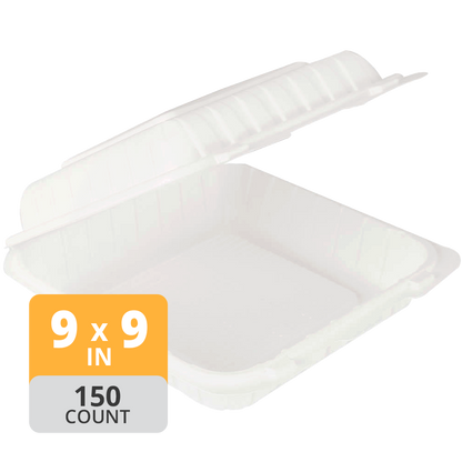 Aybak-91 Hinged PP 1-Comp Take-Out (9 x 9 x 3in), 150 Count