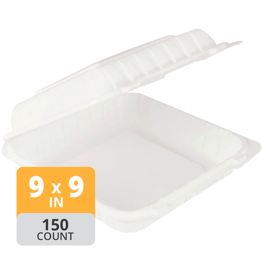 Aybak-91 Hinged PP 1-Comp Take-Out (9 x 9 x 3in), 150 Count