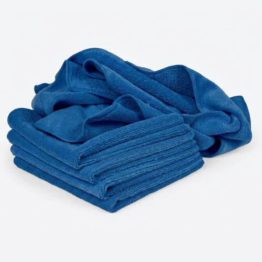 Microfiber Cloth, 16in x 16in, Blue - 12 Towels