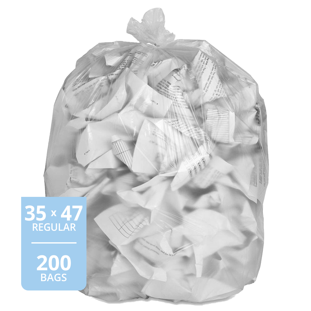 Garbage Bag Clear (Regular, 35in x 47in), 200 Count