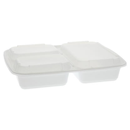 Rectangular PP 3-Comp Container & Lid (32oz, Premium), 150 Count