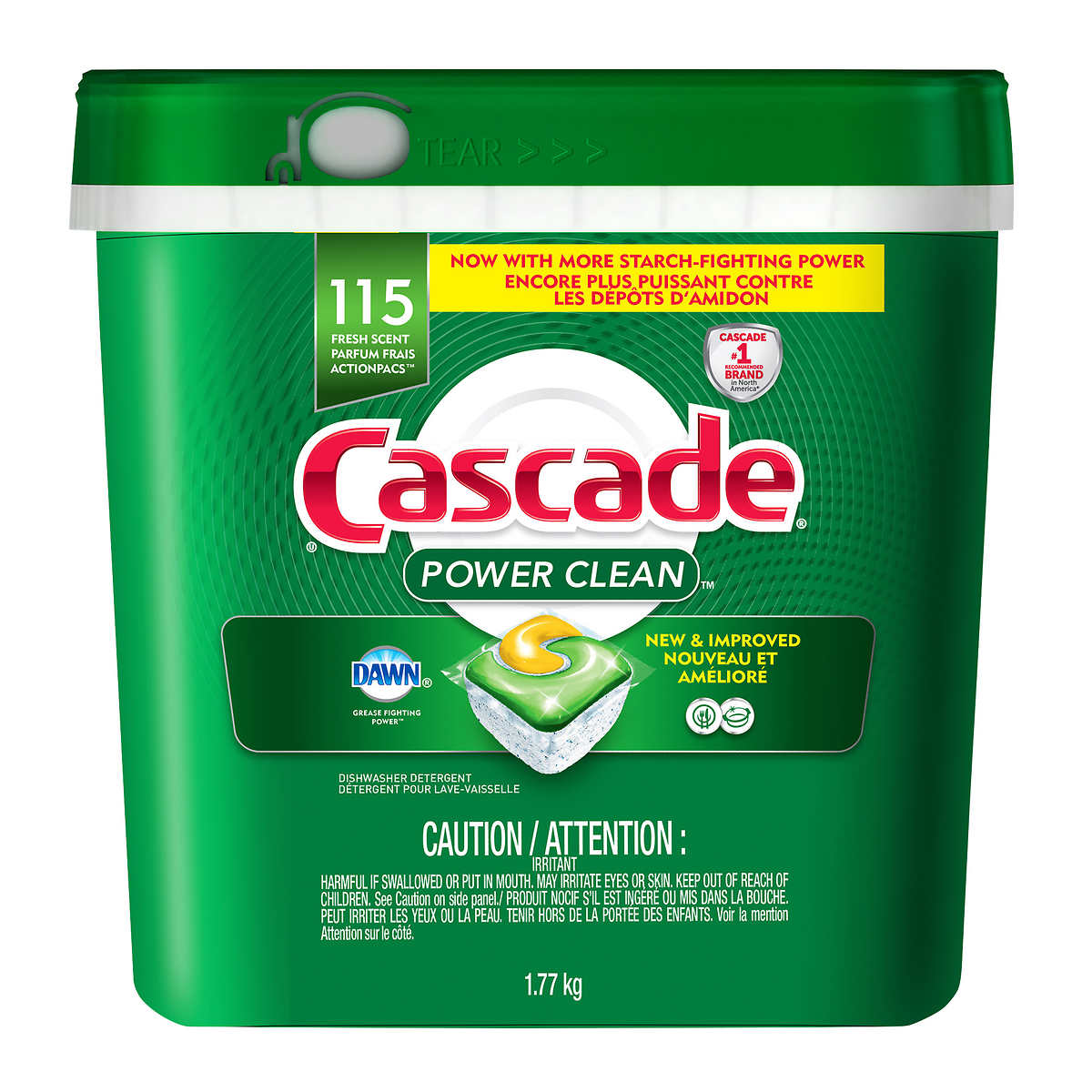 Cascade Power Clean Dishwasher Detergent, 115 Count