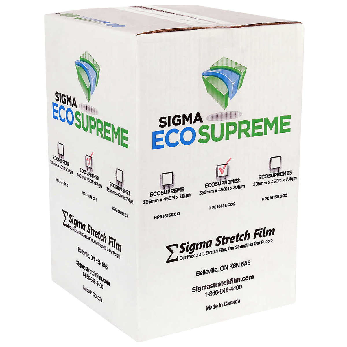 Sigma EcoSupreme2 Pre-Stretched Hand Film (39.5cm x 450m), 4 Count
