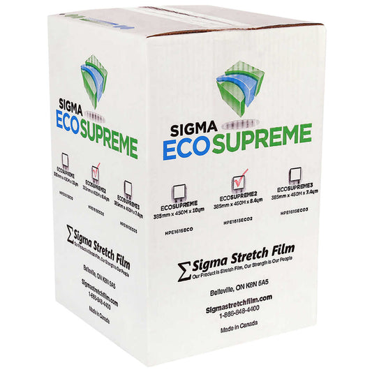 Sigma EcoSupreme2 Pre-Stretched Hand Film (39.5cm x 450m), 4 Count