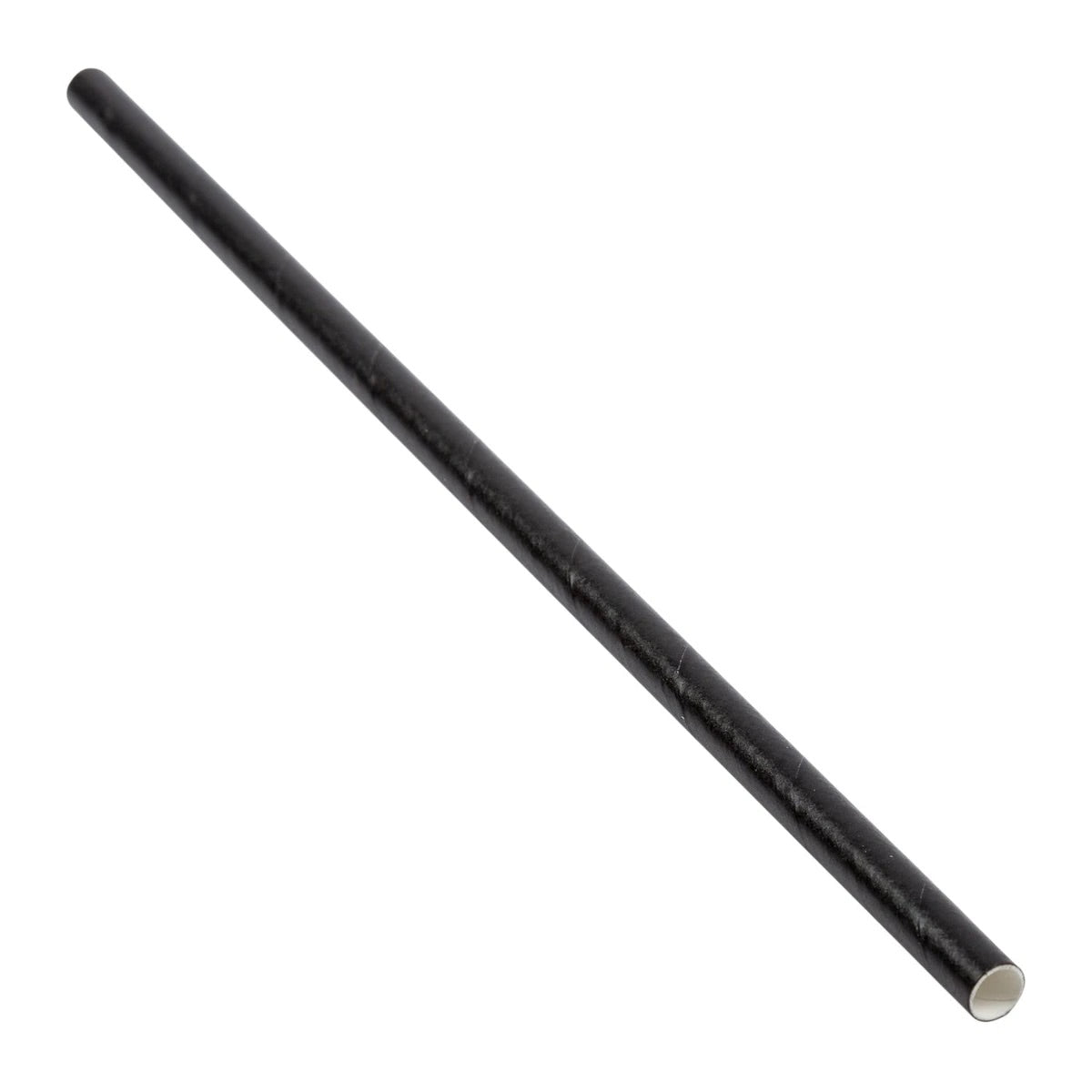 Paper Straw 8in Wrapped Black 250bx