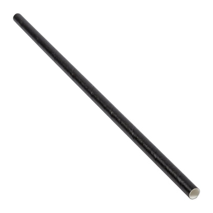 Paper Straw 8in Wrapped Black 250bx