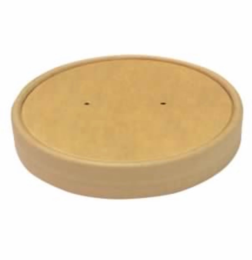Lid - Paper Deli/Soup Container Paper (12/16/24/32oz, Natural), 500 Count
