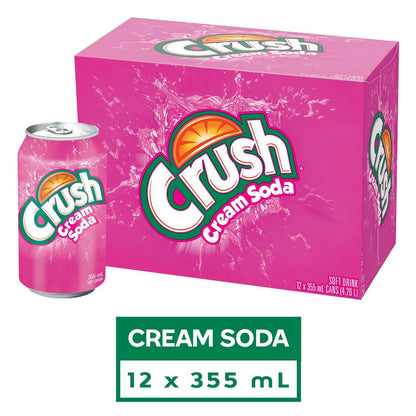 Crush Cream Soda Cans 355mL, 12 Count