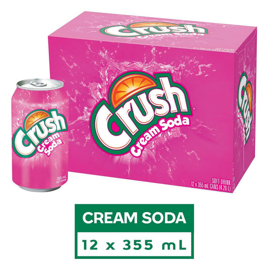 Crush Cream Soda Cans 355mL, 12 Count