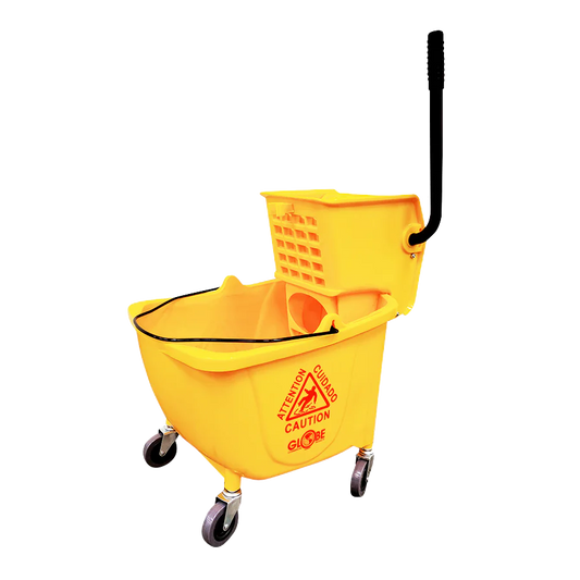 Globe Bucket & Wringer, (35Qt/33L, Yellow, Sidepress)
