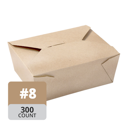 Paper Take-Out Container (Natural #8, 1300mL/45oz), 200 Count