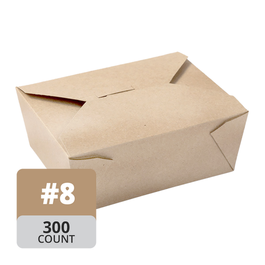 Paper Take-Out Container (Natural #8, 1300mL/45oz), 200 Count