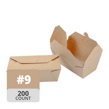 Paper Take-Out Container (Natural #9, 1650mL/55oz), 200 Count