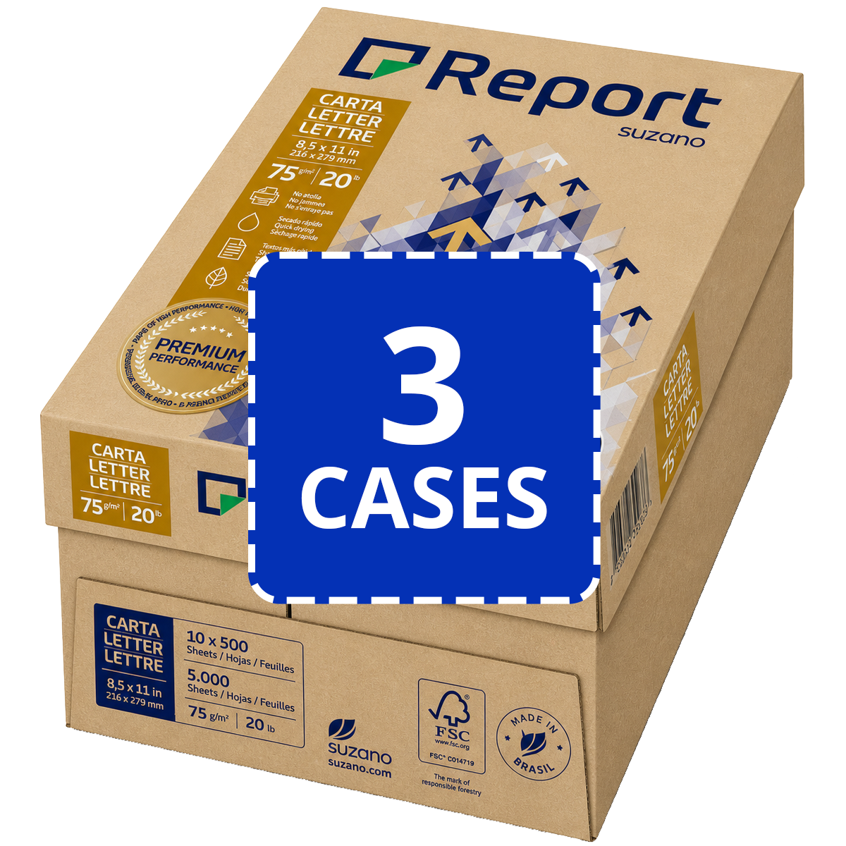Report Premium Letter Size Multi-Purpose Paper - Office Pack (3 Cases)