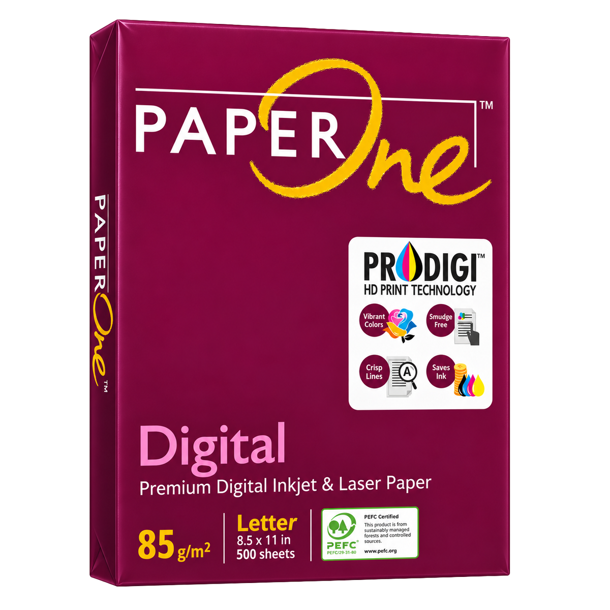 PaperOne Digital Paper – Letter (8.5" × 11") – 22.5lb – 85GSM – 100 Bright – 5 Reams (2,500 Sheets)