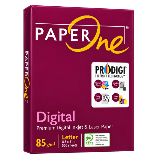 PaperOne Digital Paper – Letter (8.5" × 11") – 22.5lb – 85GSM – 100 Bright – 5 Reams (2,500 Sheets)