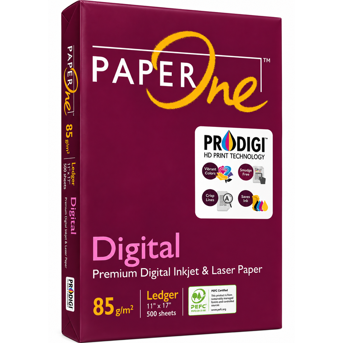 PaperOne Digital Paper – Ledger/Tabloid (11" × 17") – 22.5lb – 85GSM – 100 Bright – 5 Reams (2,500 Sheets)