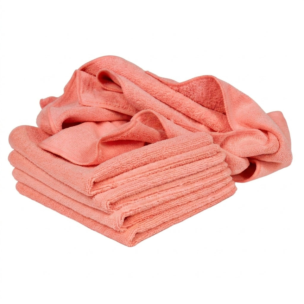 Microfiber Cloth, 16in x 16in, Red - 12 Towels