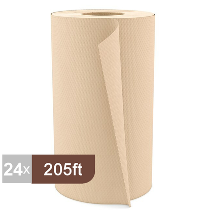 Generic Roll Paper Towel (1-Ply, Natural, 205ft), 24 Rolls