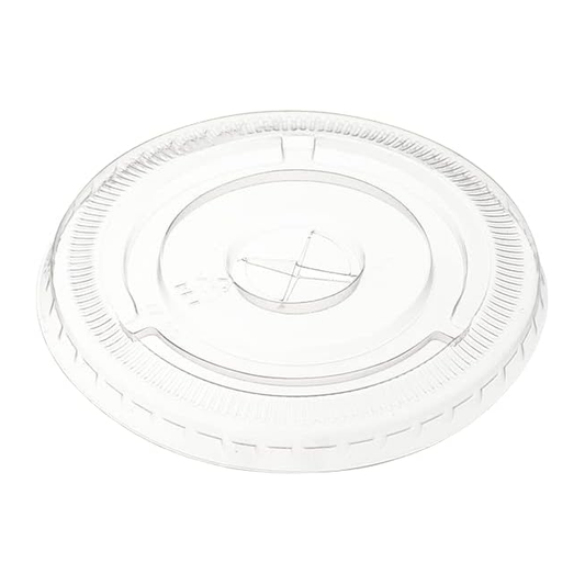 Lid - Plastic Cup Flat Clear PET (X-Slot, 92mm), 1000 Count